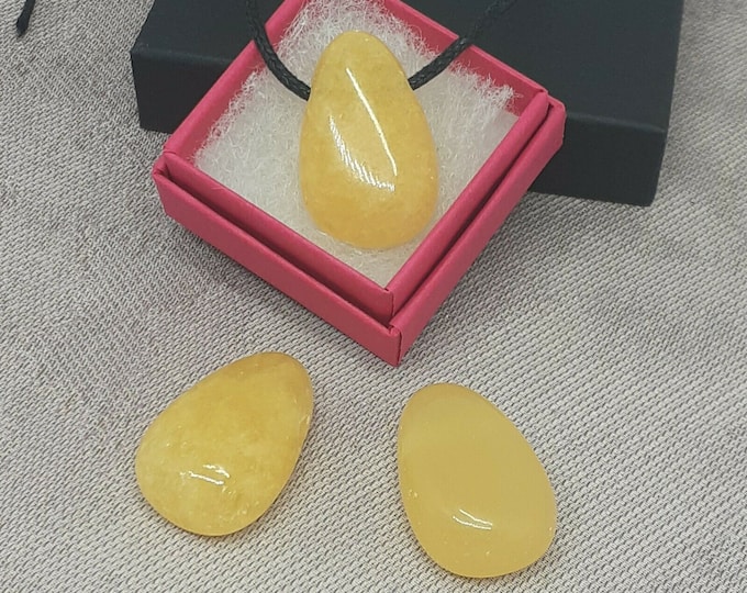 Orange Calcite Pendant- Black Cord- Gift Box- Gift-Yourself- Friends-Family-Loved One-Gift Box