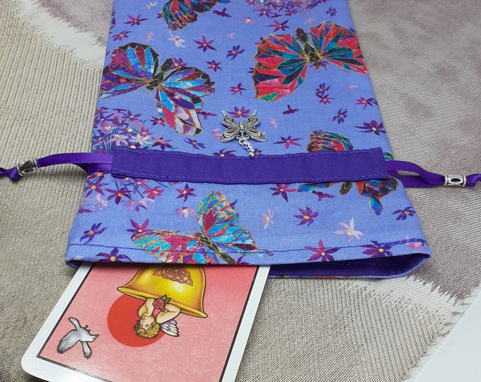 Deluxe Tarot - Oracle- cards pouch Bag, lined pouch, handmade -Charm- Beads- New Design