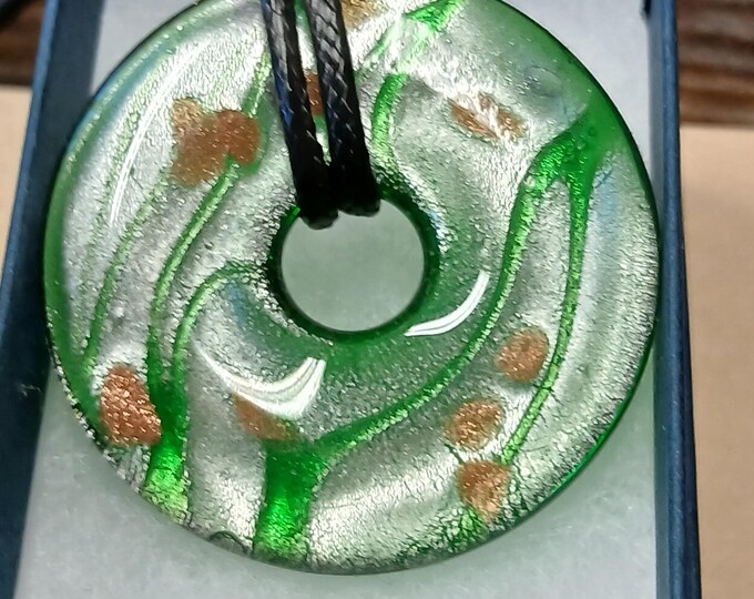 Colourful Glass Pendant - Pendant- Black Cord - Gift-Yourself- Friends-Family-Loved One-Gift Box