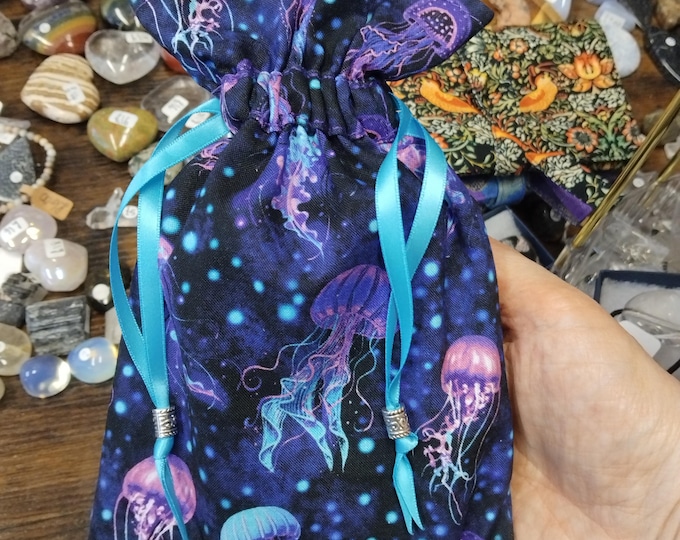Deluxe Tarot cards pouch Bag, lined pouch, handmade -Charm- Beads- New Design