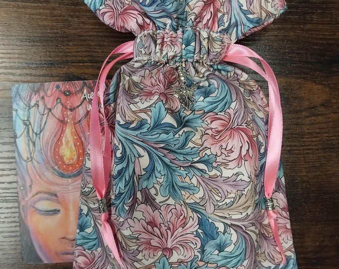 Deluxe Tarot cards pouch Bag, lined pouch, handmade -Charm- Beads- New Design