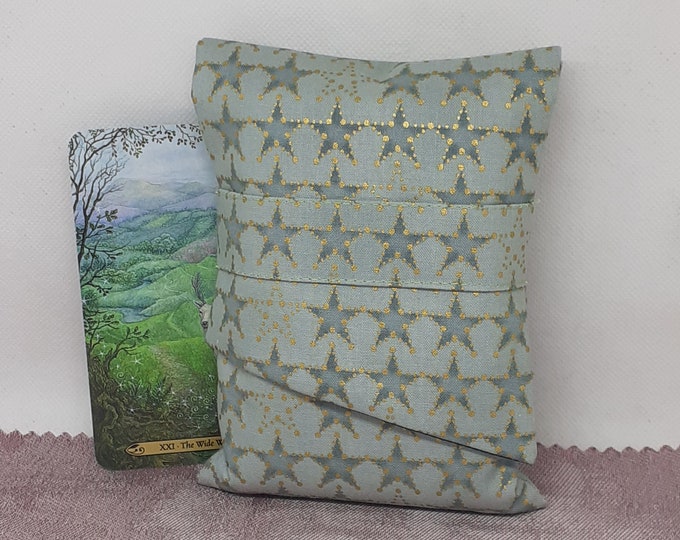 Deluxe Pocket Style Tarot Cards cards pouch Bag, lined pouch, handmade- New Design- Sage Colour