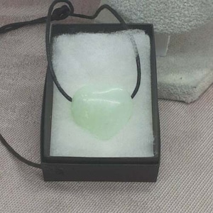 New Jade Heart - 30 mm-Pendant - Pendant- Black Cord - Gift-Yourself- Friends-Family-Loved One-Gift Box