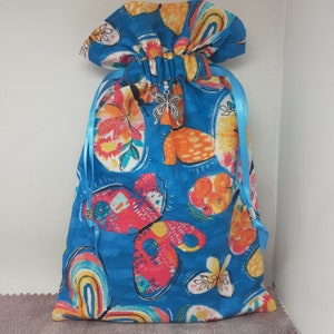 Deluxe Tarot - Orakelkarten LARGE-Beutel Tasche, gefüttertes Täschchen, handgefertigt -Schmetterling- Charm-Tibet-Silber-Perlen- Neues Design