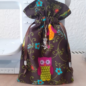 Eulen-Deluxe Tarot Karten Tasche, gefütterte Tasche, handgemacht - Charm-Tibetanische Silberperlen-Neues Design
