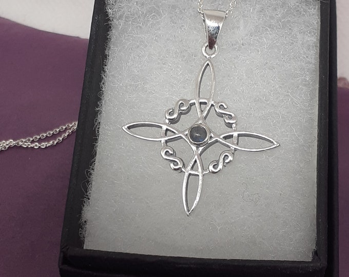 Labradorite Witches Knot -Pendant Sterling Silver 925 - New "Goddess Collection"- Lovely Gift- Yourself- Friends- Family-Loved One