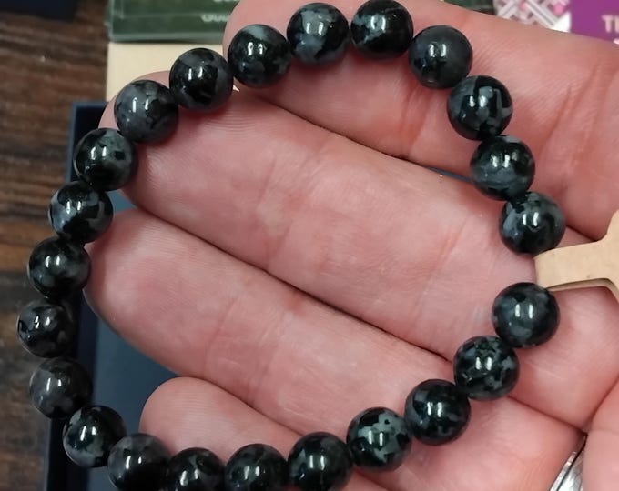 Gabbro-Mystic Merlinite-Bracelet- 8 mm Beads-Handmade-New Beginnings-Gift-Yourself-Friends-Family-Loved One