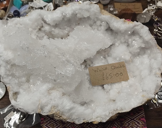 White Quartz Geode- LARGE- Various -Choice of Four-Gift-Yourself-Friends-Family-Loved One