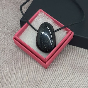 Black Tourmaline - Pendant- Black Cord -blocks psychic attack -Transformation- Gift-Yourself- Friends-Family-Loved One-Gift Box