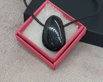 Black Tourmaline - Pendant- Black Cord -blocks psychic attack -Transformation- Gift-Yourself- Friends-Family-Loved One-Gift Box