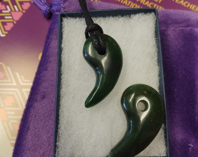 Magamata -Nephrite Jade- Pendant- Black Cord- Perfect gift for yourself- a friend or a Loved one- Gift Box
