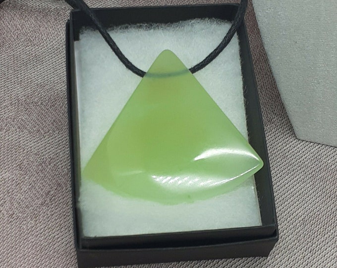 New Jade-Art Deco- Pendant - 50 mm Pendant- Black Cord - Gift-Yourself- Friends-Family-Loved One-Gift Box