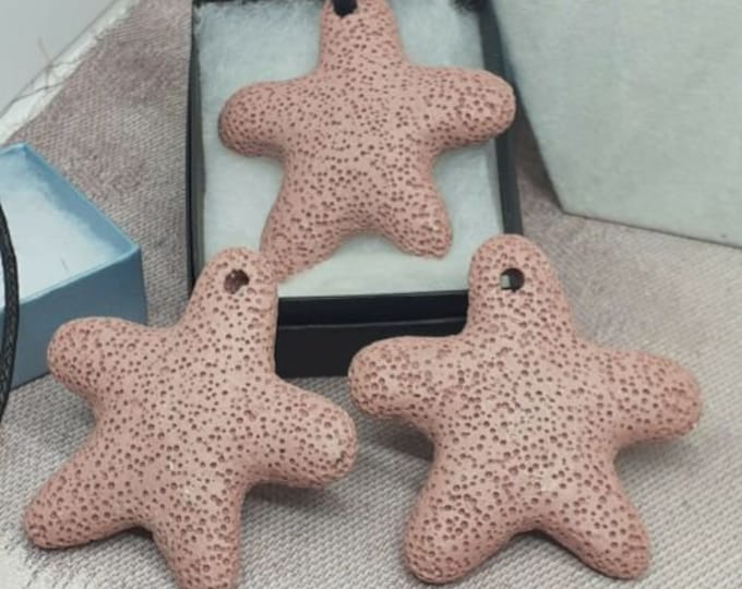 50 mm Lava Rock Starfish Pendant - Pink-Gift-Yourself- Friends-Family-Loved One- Gift Box