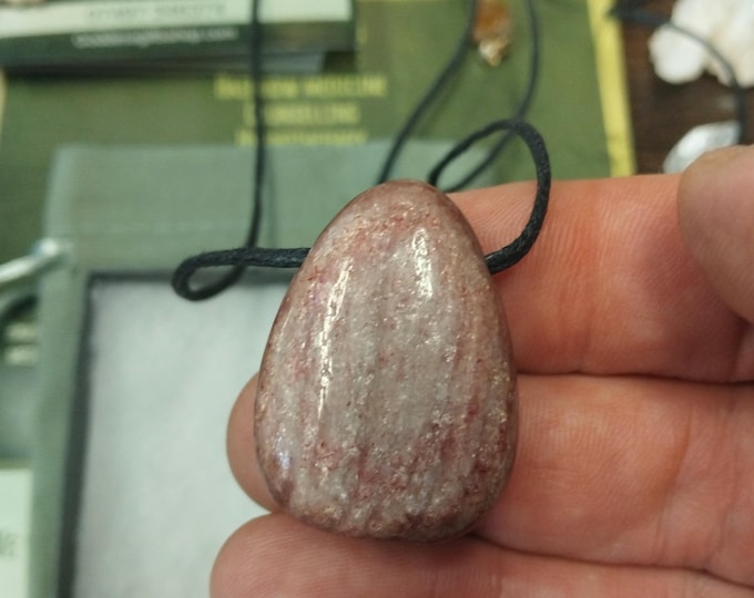 Piedmontite Quartz- Pendant- Black Cord - Gift-Yourself- Friends-Family-Loved One-Gift Box