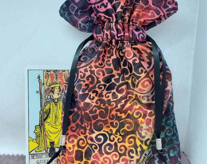 Deluxe Tarot - Oracle- cards pouch Bag, lined pouch, handmade - Beads- New Design
