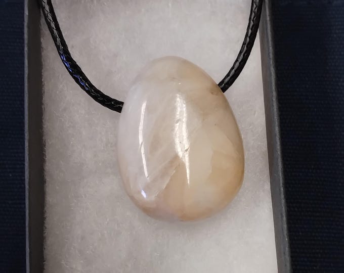 Stilbite-Pink - Pendant- Black Cord - Gift-Yourself- Friends-Family-Loved One-Gift Box