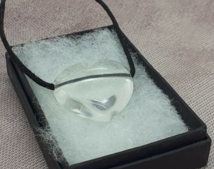 Clear Quartz- "A" Grade Heart - 30 mm-Pendant - Pendant- Black Cord - Gift-Yourself- Friends-Family-Loved One-Gift Box