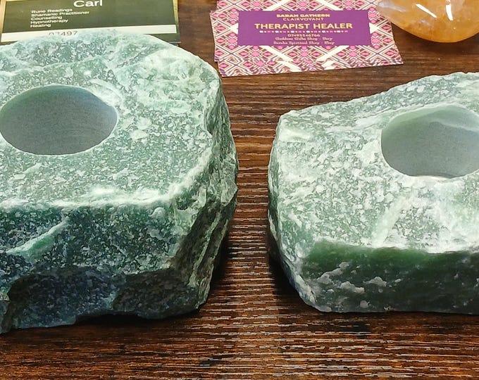 Green Aventurine-Large-Tea light Holder-Gift-Yourself-Friends-Family -Loved One