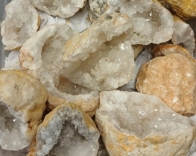 White Quartz Geode-x 2 -Gift-Yourself-Friends-Family-Loved One