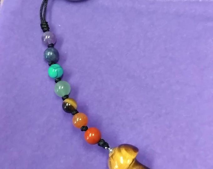 Tigers Eye-Mushroom Key Ring- Chakra - Gift-Yourself- Friends-Family-Loved One-Gift Box-Handmade