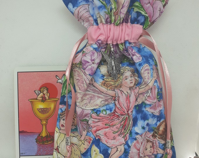 Deluxe Tarot - Oracle- cards pouch Bag, lined pouch, handmade - Charm- Beads- New Design