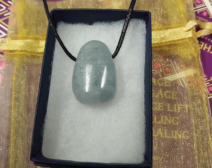 Celestite - Pendant- Black Cord - Gift-Yourself- Friends-Family-Loved One-Gift Box
