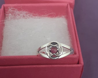 Garnet- Celtic Knot -Sterling Silver 925- Pentacle Ring-The &quot;Goddess Collection&quot; Multiple Sizes Available- NEW