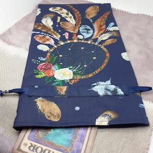Deluxe Tarot - Orakelkarten EXTRA LARGE-Beuteltasche, gefüttertes Handgemachtes Beuteltäschchen, -Dreamcatcher- mit Tibetsilberperlen- Neues Design