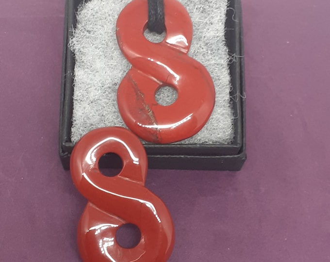 Eternity-Red Jasper- Pendant- Black Cord- Gift Box- Gift-Yourself- Friends-Family-Loved One-Gift Box