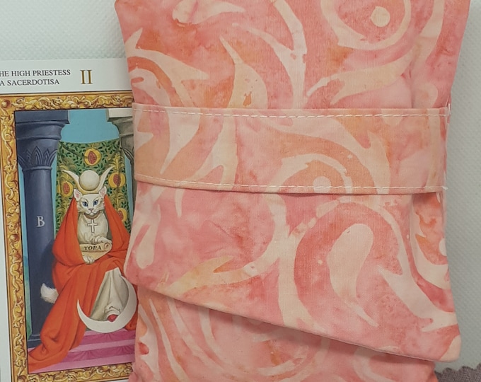 Deluxe Pocket Style Tarot Cards cards pouch Bag, lined pouch, handmade- New Design- Peach Colour