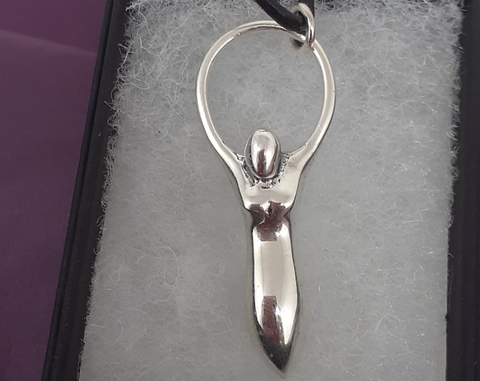 Large- Goddess Pendant - Jump Ring-Sterling Silver 925 "Goddess Collection"  Gift-Yourself-Friends-Family- Loved One-Gift Box