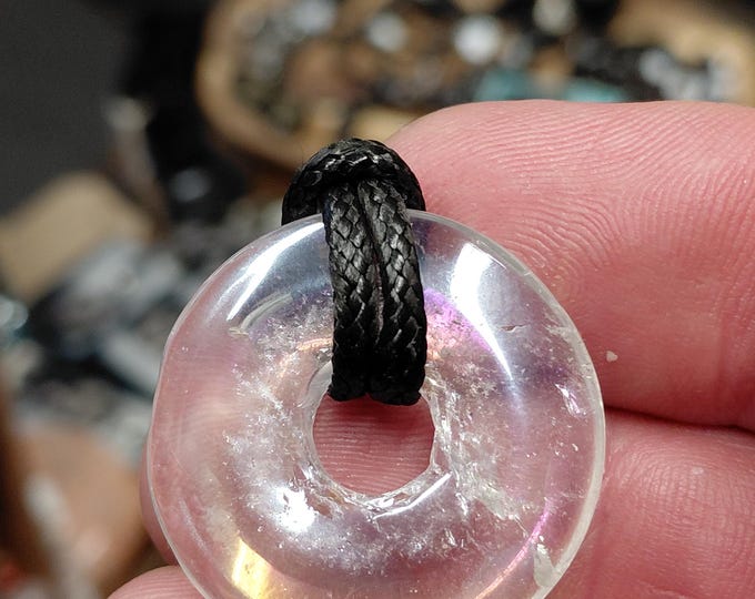 Angel Aura 30 mm Donut Pendant with Black Cord