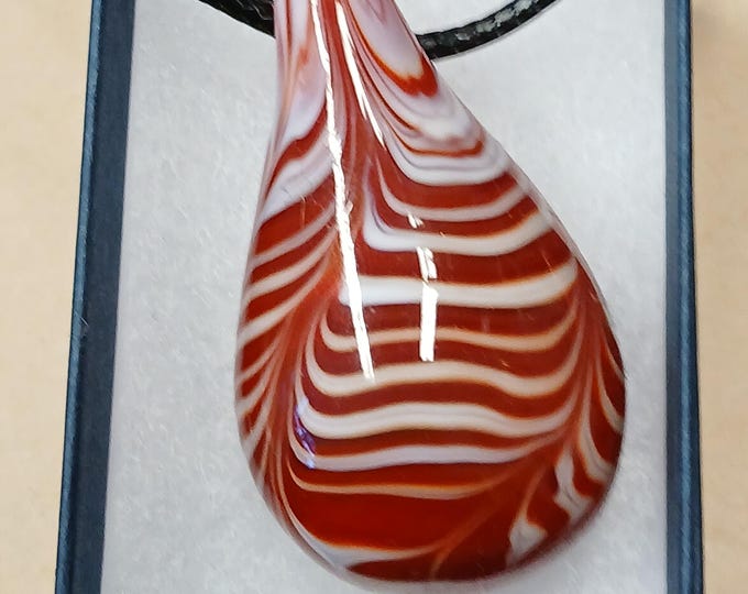 Hand Blown Colourful Glass Pendant - Pendant- Black Cord - Gift-Yourself- Friends-Family-Loved One-Gift Box