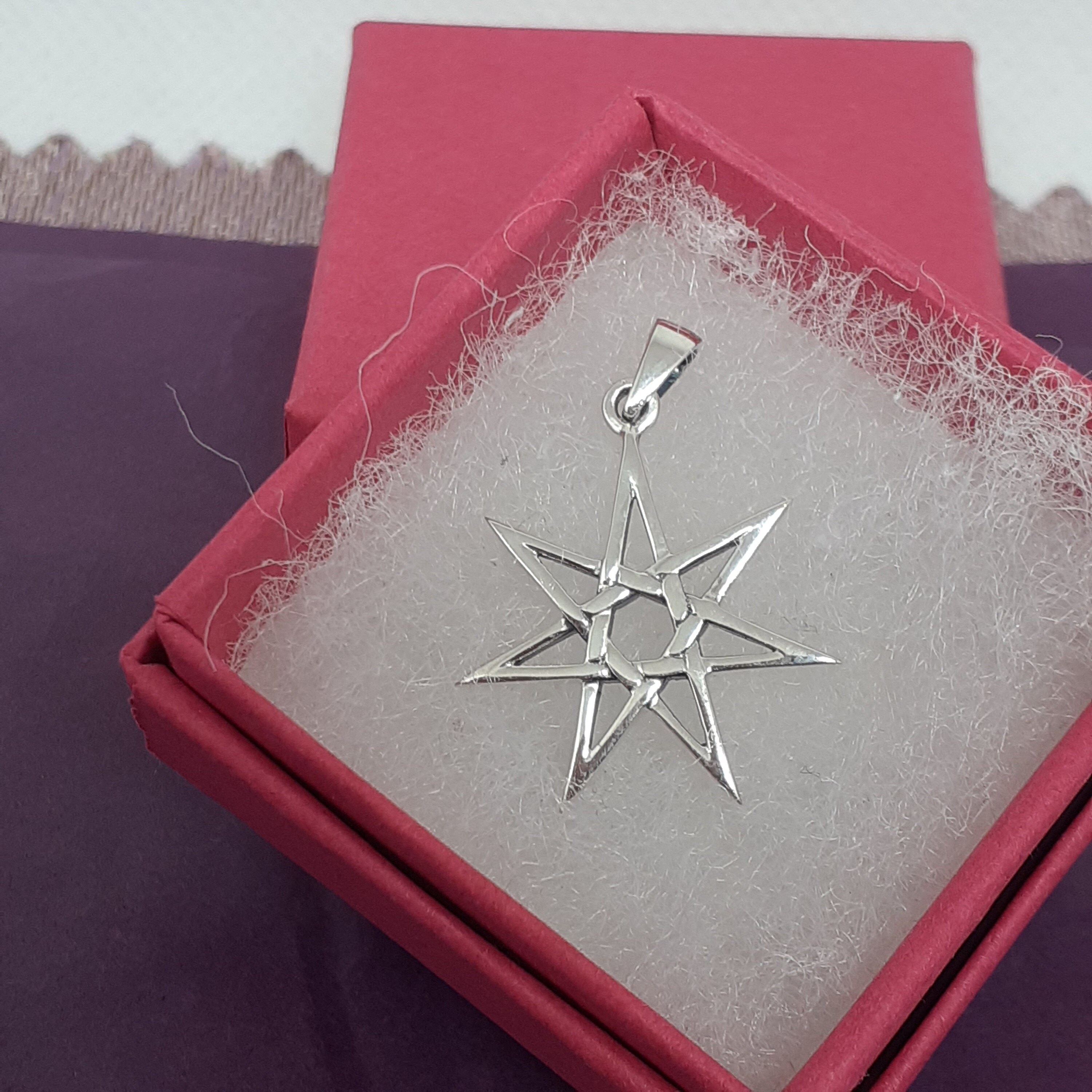 Fairie 7 Pointed Star Pendant Sterling Silver 925 New - Etsy UK