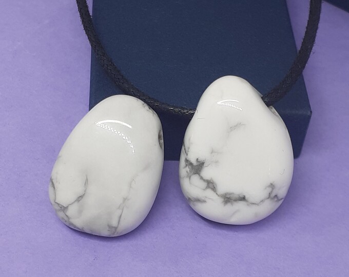 White Howlite - Black Cord- Gift Box- Gift-Yourself- Friends-Family-Loved One-Gift Box