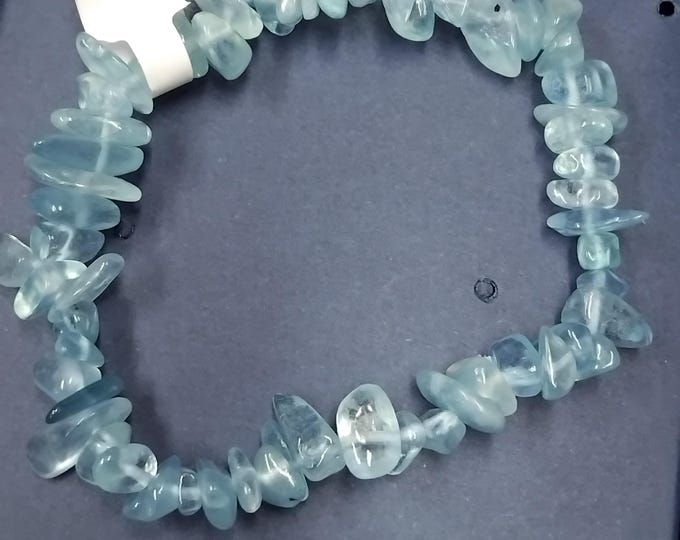 Aquamarine Grade-Bracelet- Chip-Handmade-"Increase Courage and Confidence"-Gift-Yourself-Friends-Family-Loved One