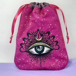 Mala - Mini Tarot - Beutel Tasche - gefütterter Beutel, Stickerei - Handarbeit - Neues Design