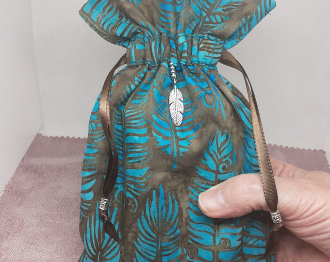 Deluxe Tarot cards pouch Bag, lined pouch, handmade -Charm- Beads- New Design- Unicorn