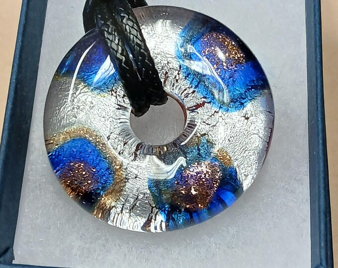 Colourful Glass Pendant - Pendant- Black Cord - Gift-Yourself- Friends-Family-Loved One-Gift Box