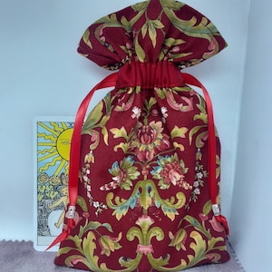 Deluxe Tarot Karten Tasche, gefütterte Tasche, handgefertigt - Charm-Tibetanische Silberperlen-Neues Design