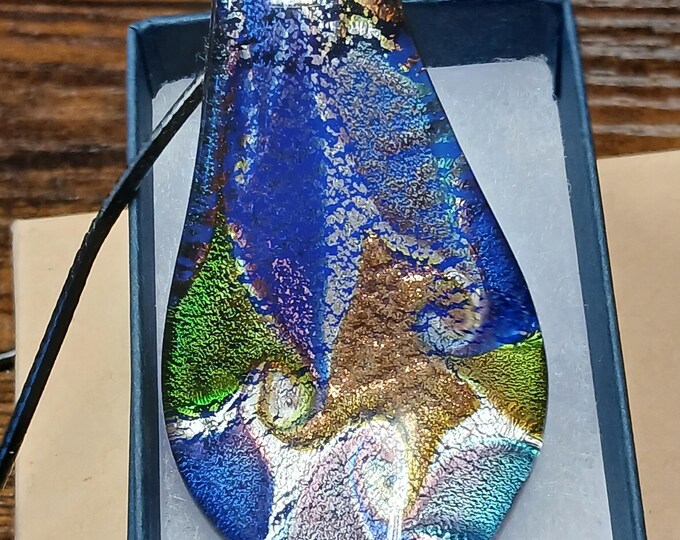 Hand Blown Colourful Glass Pendant - Pendant- Black Cord - Gift-Yourself- Friends-Family-Loved One-Gift Box
