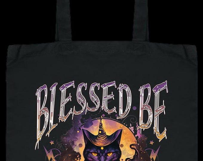 Tote Bag- Black- Long Handle- Unique Designs-Double Side Printing-Perfect Gift-Yourself-Friends- Family-Loved One
