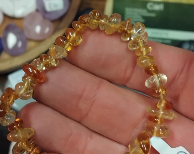 Citrine- AA Grade-Chip- Bracelet-Gift-Yourself-Friends-Family-Loved One