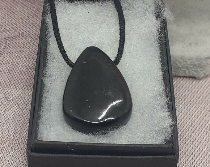 SHUNGITE- Pendant- Black Cord- Gift Box- Gift-Yourself- Friends-Family-Loved One-Gift Box
