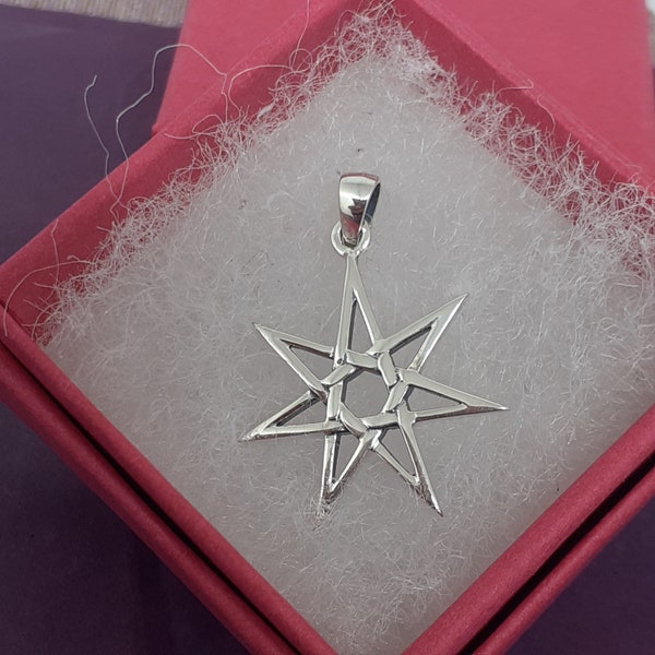 Fairie 7 Pointed Star Pendant- Sterling Silver 925 - New "Goddess Collection"- Lovely Gift- Yourself- Friends- Family-Loved One