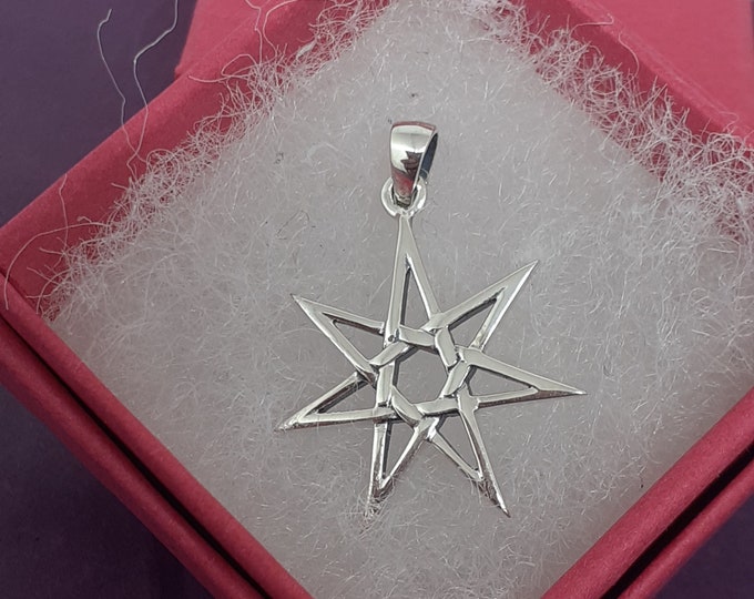 Fairie 7 Pointed Star Pendant- Sterling Silver 925 - New "Goddess Collection"- Lovely Gift- Yourself- Friends- Family-Loved One