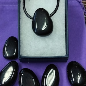 Black Obsidian - Pendant- Black Cord -blocks psychic attack -Transformation- Gift-Yourself- Friends-Family-Loved One-Gift Box