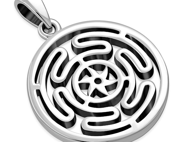 Hecates Wheel -Pendant Sterling Silver 925 - 20 mm- Lovely Gift- Yourself- Friends- Family-Loved One