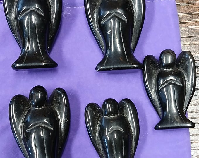 Black Obsidian-Angel-50 mm-40 mm-Gift-Yourself-Friends-Family-Loved One