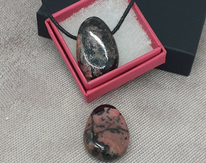 Rhodonite - Black Cord- Gift Box- Gift-Yourself- Friends-Family-Loved One-Gift Box